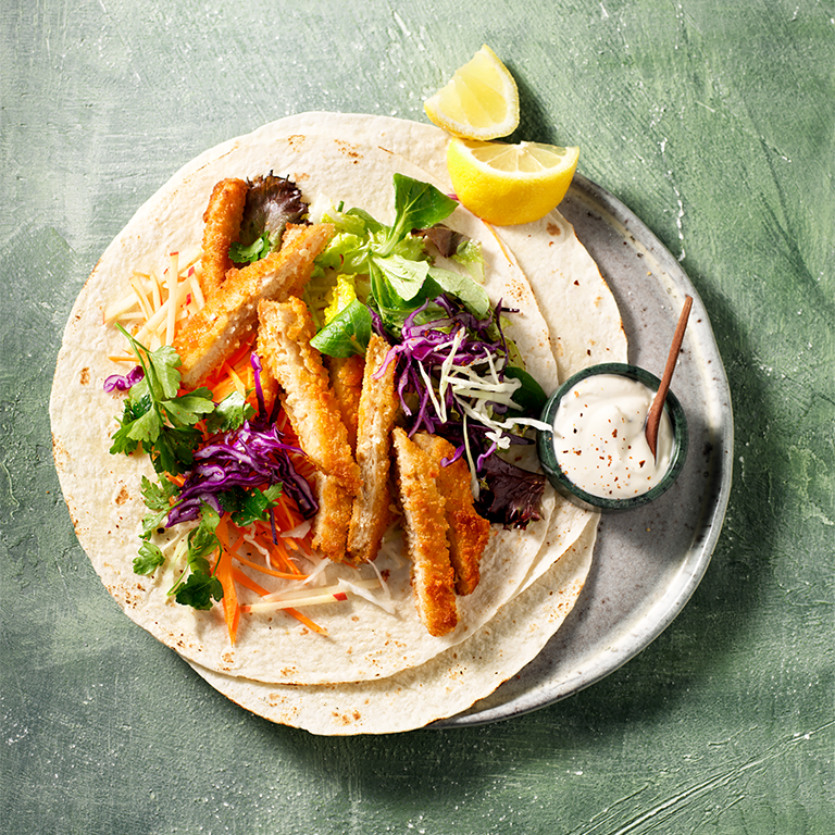 WRAPS ME VEGAN SCHNITZEL, COLESLAW ΚΑΙ SPICY MAYO