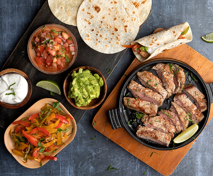 Fajitas Μοσχάρι με Σάλτσα Ντομάτας